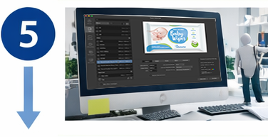 Gestaltung eines Verpackungsdesigns am Computer