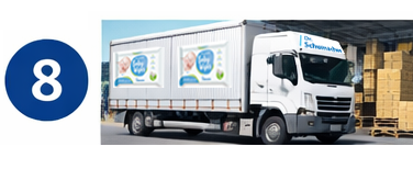 Lkw bei der Auslieferung fertiger Produkte